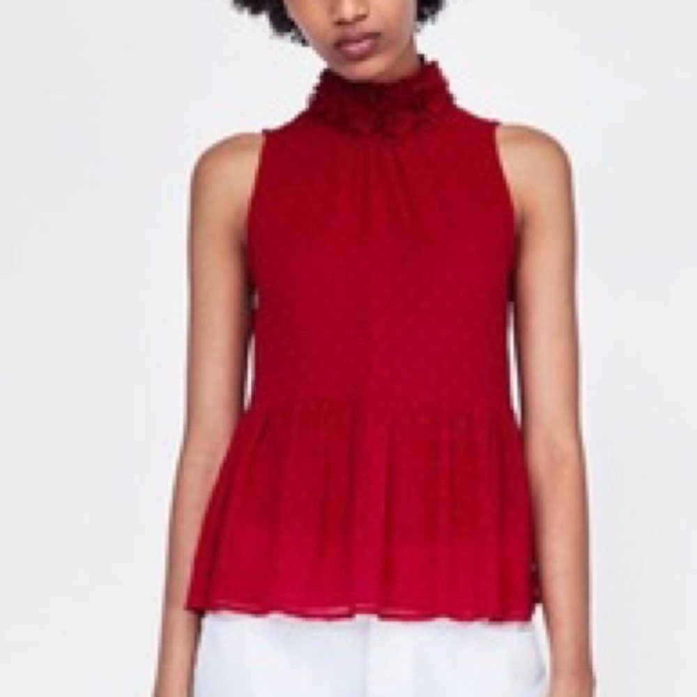 ZARA Plumetis Halter Top